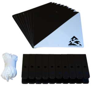 Lot de 10 balises + pinces noires - Orientsport