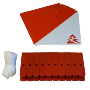 Lot de 10 balises + pinces rouges - Orientsport